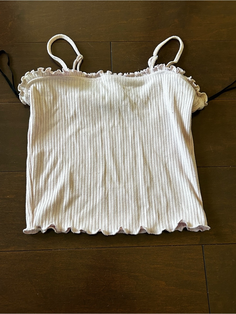 Forever 21 Light Pink Ribbed Lettuce-Edge Cami